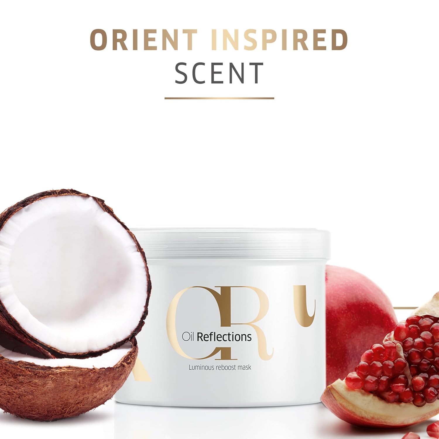 Oil Reflections luminous redoxel mask with coconut and pomegranate on a white background