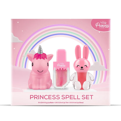 Princess by RENEE Princess Spell Set, Safe & Skin-friendly Lip Care Combo For Preteens | Includes Snowball Lip Balm, Sugar Sparkles Colour Changing Lip Gloss, Bunny Lip Tint