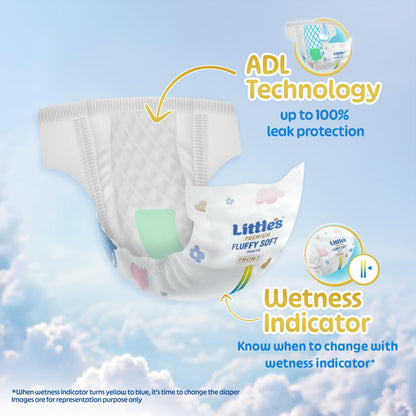 Little's Premium Baby Diapers XL Size (Extra Large) Pants Style | 12-17 kg | 54 Count | Super Jumbo FluffySoft Baby Diaper with Leakage Guard, Wetness Indicator & 12 Hours Absorption