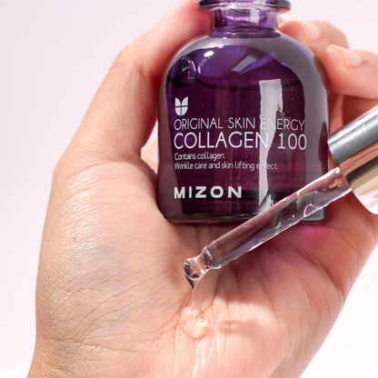MIZON Collagen 100, Collagen Serum, Original Skin Energy, Facial Care, Improve Skin Texture, Moisturizing, Boost Skin Elasticity, For Face Wrinkles (30ml, 1.01 fl oz)