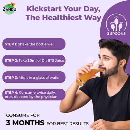Zandu DiaBTS Care Juice with Karela & Jamun, 500 ml | Blend of 9 Ayurvedic ingredients | Natural & Vegetarian