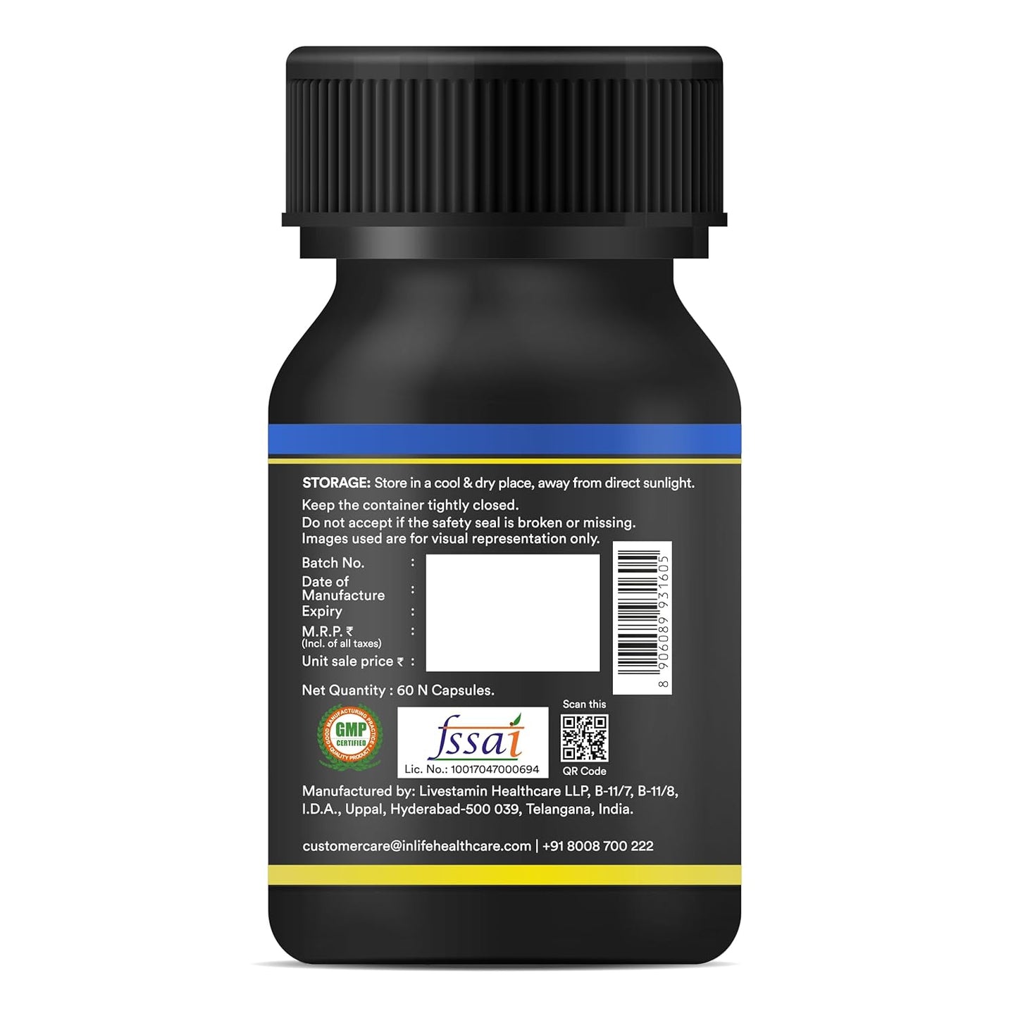 INLIFE Testroid Testosterone Support Supplement for Men | Tribulus, Ashwagandha, Safed Musli for Energy, Strength, Stamina & Overall Wellness - 60 Vegetarian Capsules