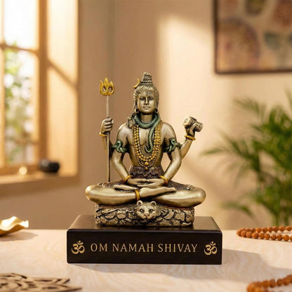 eCraftIndia Resin Lord Shiva Idol for Home Temple Car Dashboard Pooja Puja Room | Om Namah Shivaya Lord Shiva Statue Murti God Idol Showpiece