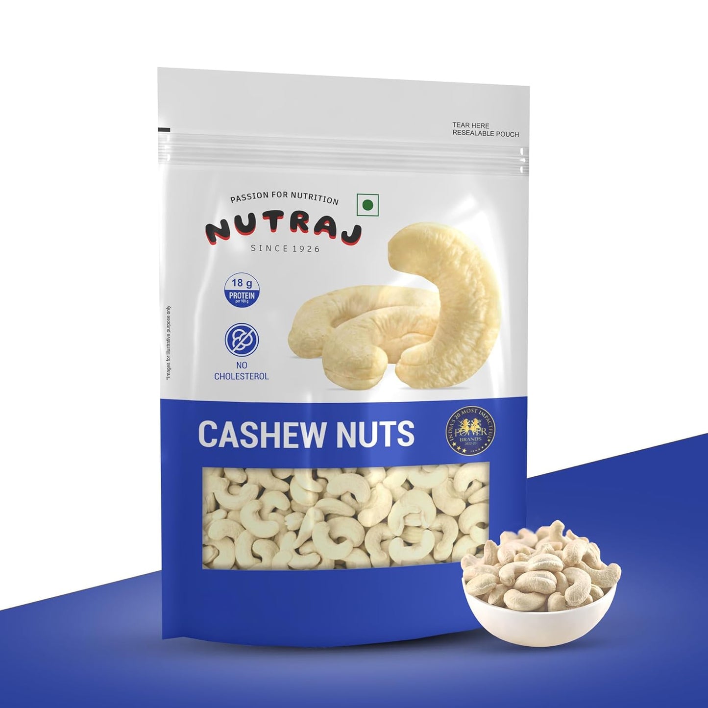 Nutraj Whole W320 Cashew Nuts 200g Pouch | Kaju | Dry Fruits and Nuts | Grocery Items