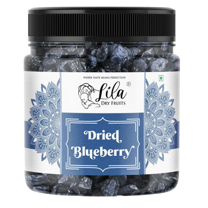 LILA DRY FRUITS Dried Blueberries | Naturally Sweetened Premium Californian Blue berry, Delicious Tasty Blueberries Chewy Snack | Perfect for Gifting, Snacking, Baking, Salads | Antioxidant Rich