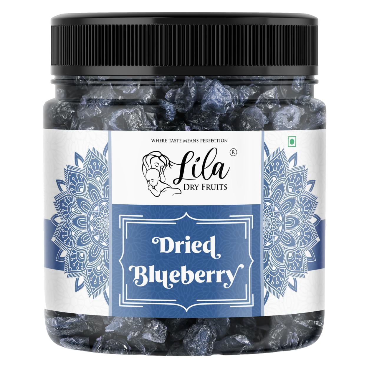 LILA DRY FRUITS Dried Blueberries | Naturally Sweetened Premium Californian Blue berry, Delicious Tasty Blueberries Chewy Snack | Perfect for Gifting, Snacking, Baking, Salads | Antioxidant Rich