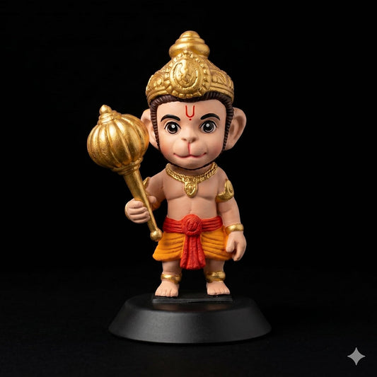B.R STORE Cute Bal Hanuman Idol Polyvinyl Chloride| Baby Hanuman Figurine with Gada | Decorative Dashboard, Car, Temple Showpiece | Devotional Gift for Home & Office (Lord_Hanuman_Idol) 5.5 cm