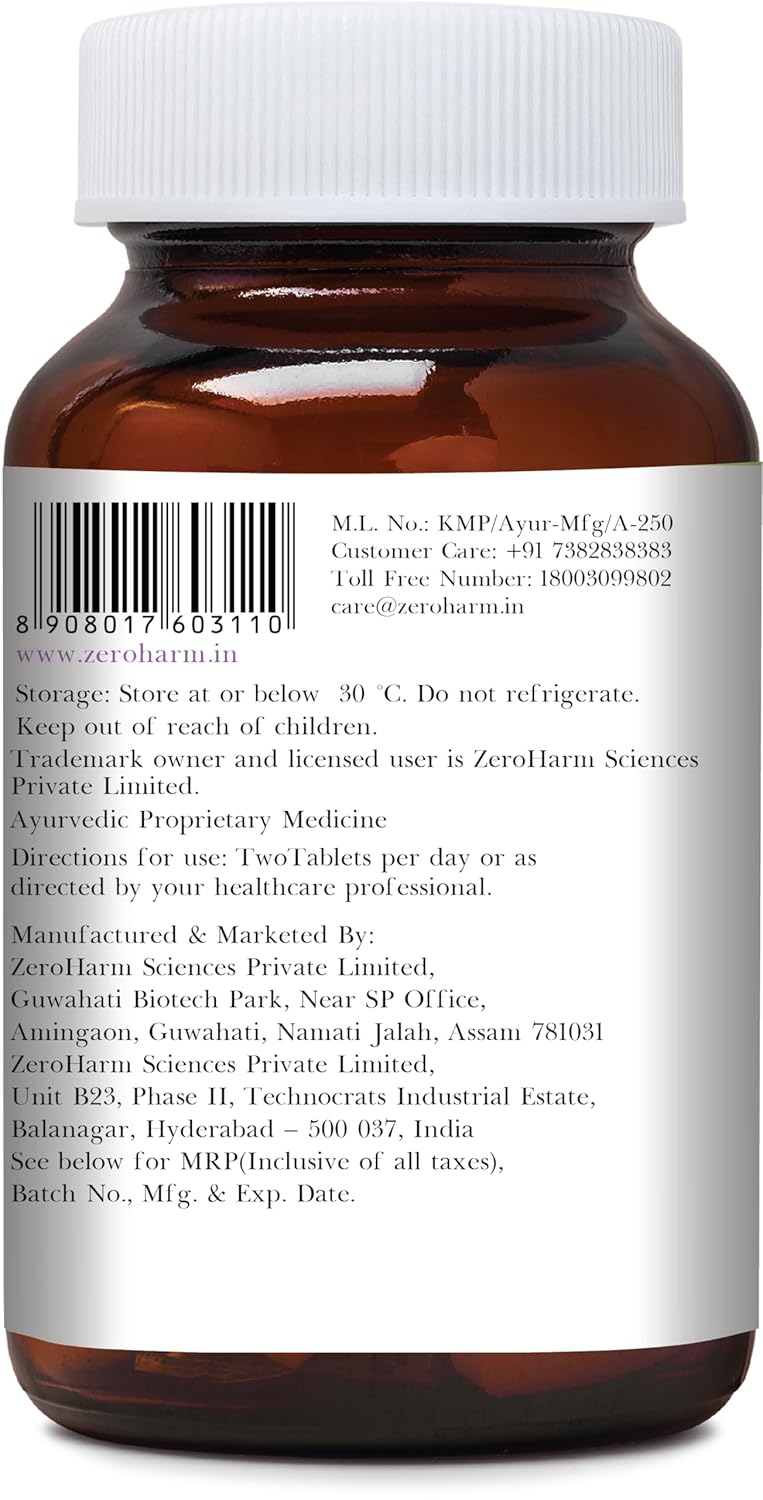 Holo ZEROHARM HoloOncolis | Holistic Cancer Care Tablets | All-natural | 100% Water Soluble Curcumin and Plant-based Ingredients | Anti-inflammation, Anti-depression| 60 Vegetarian Tablets