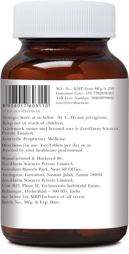 Holo ZEROHARM HoloOncolis | Holistic Cancer Care Tablets | All-natural | 100% Water Soluble Curcumin and Plant-based Ingredients | Anti-inflammation, Anti-depression| 60 Vegetarian Tablets