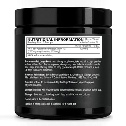 GREENDORSE Acai Berry Extract Powder, 10x Concentrated | SUPERFOOD Rich in 19 amino acids, Muscle building Fibres, Antioxidant & Collagen boosting Vitamin C | Supports Brain, Liver & Heart Functioning- 50g