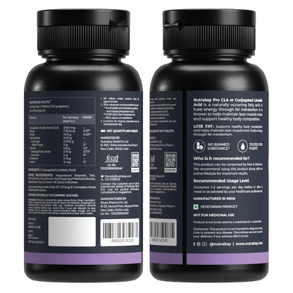 Two black supplement bottles with labels on a white background