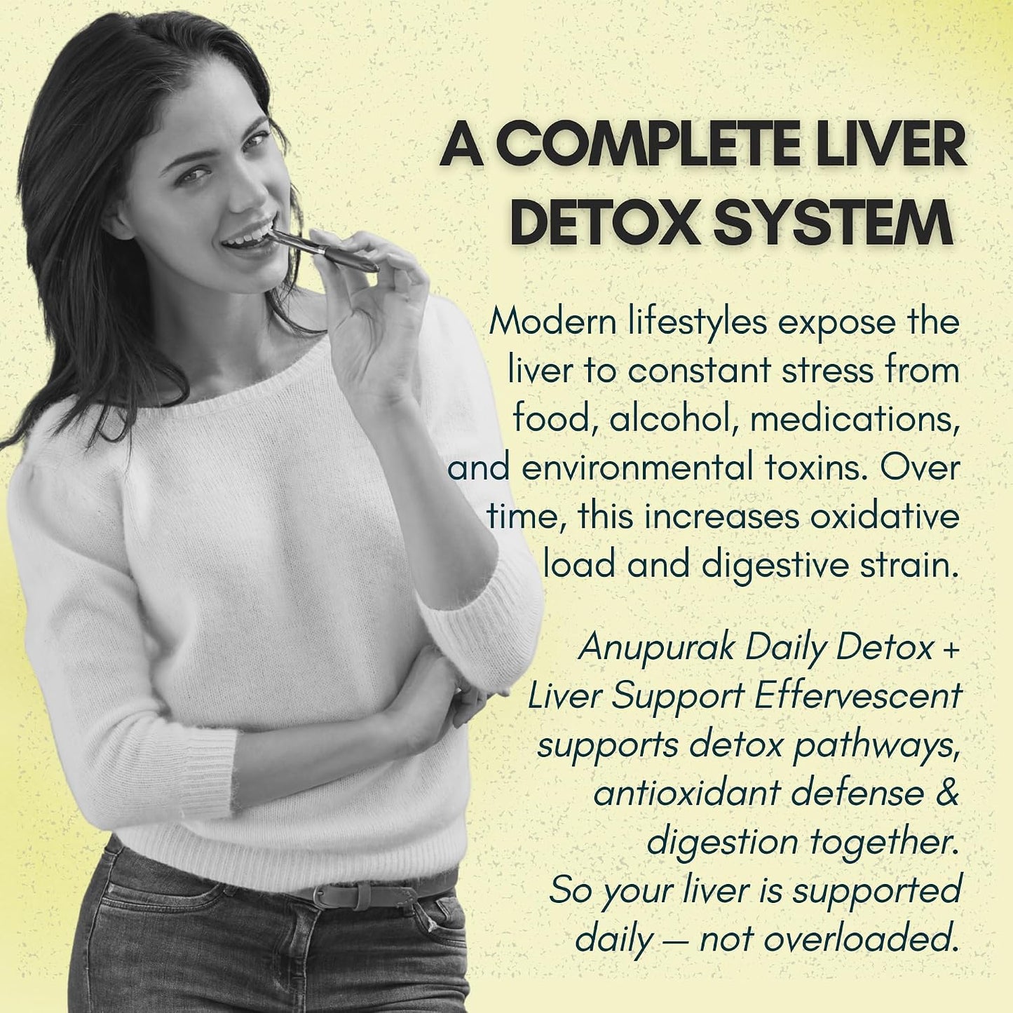 ANUPURAK Liver Detox Effervescent Tablets — NAC 600mg + Milk Thistle 600mg (80% Silymarin) | 10 Actives Liver Support Supplement for Antioxidant & Digestive Support | Lemon Flavour | 15 Tablets (Pack 1)