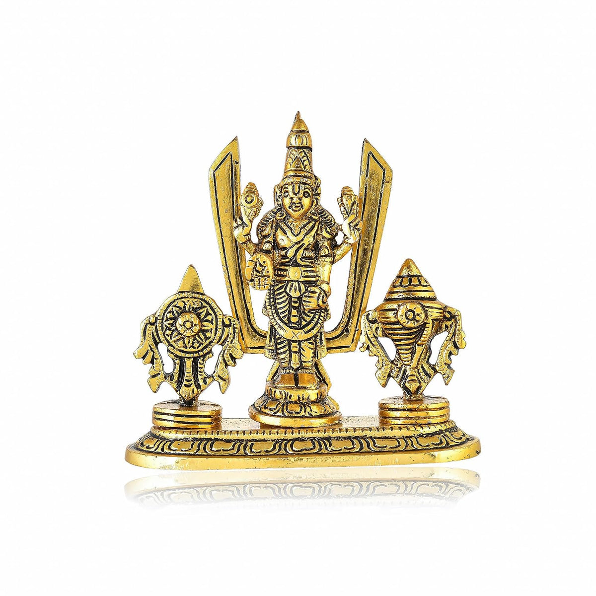 Tirupati Balaji Idol Shri Venkateshwara Swamy Statue Symbol Shankh Chakra Tilak for Home Decoration Positive Envionment Wedding Housewarming Gift