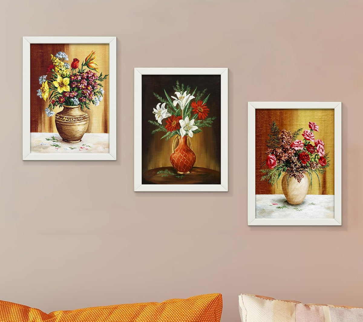 Framed Art Painting For Home, Living Room, Hall | Traditional Paintings With Frame For Home Decor (Floral D5)