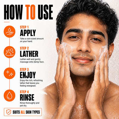 HIVADO Light & Bright Face Wash for Men 100ml | Kojic Acid, Niacinamide | Deep Cleansing, Oil Control & Brightening | For All Skin Types