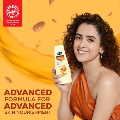 Joy Honey & Almonds Advanced Nourishing Lightweight Winter Body Lotion 500ml | Enriched With Shea Butter | Natural Sunscreen Filters | Suitable for Normal to Dry Skin