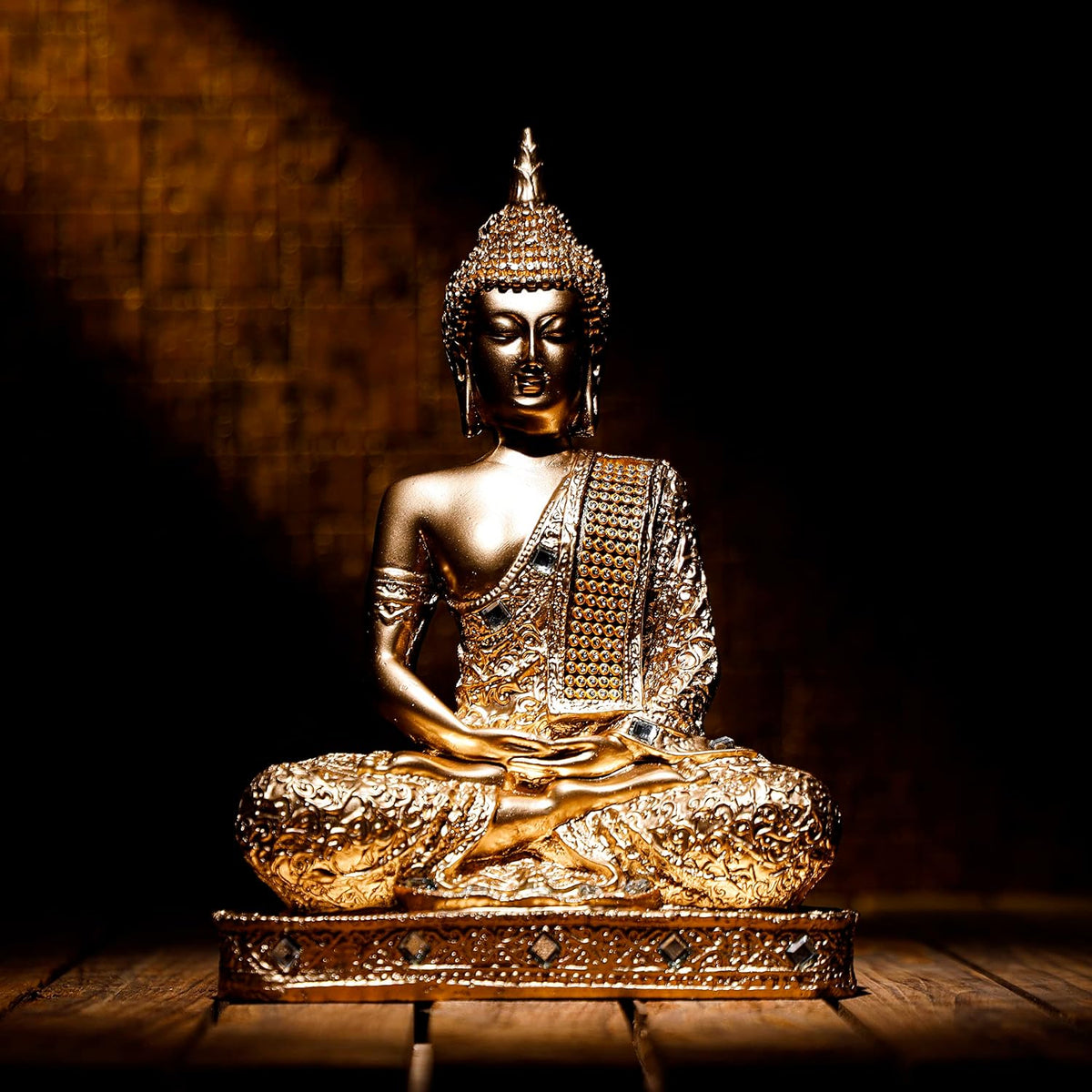 new 25 Centimetre Meditating Sitting Buddha Statue showpiece Idol Home Decor Items for Living Room and Gifts GOL1-BS2