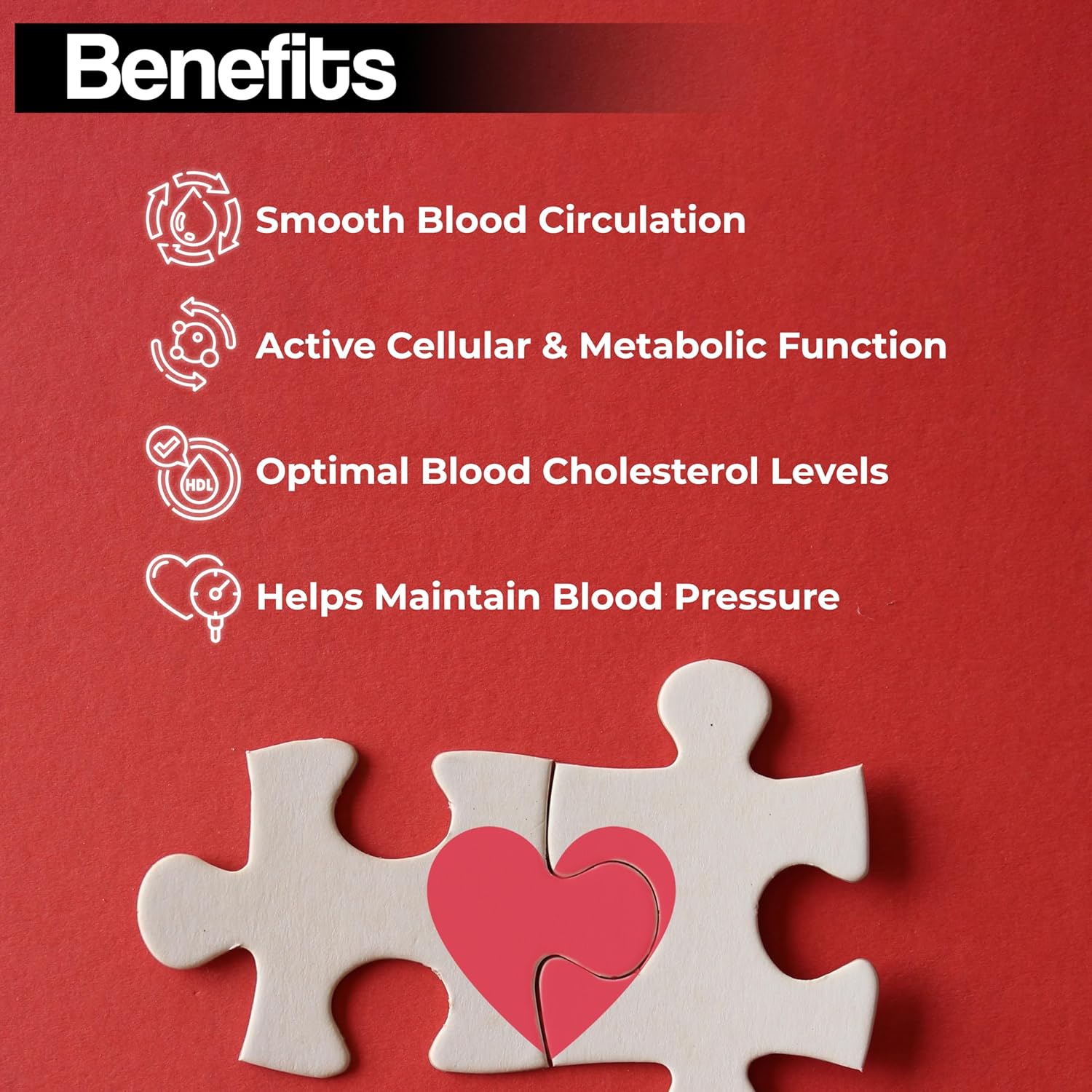 Zephivo HEALTH VEDA ORGANICS PRIVATE LIMITED Happy Heart Supplement With Coq10, Arjuna Bark, Grape Seed | 60 Veg Tablets | Supports Heart Health & Enhances Blood Circulation | For Both Men & Women