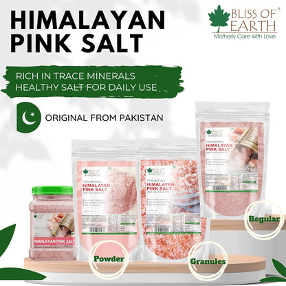 Bliss of Earth 1KG Pure Himalayan Pink Salt Non Iodised Rock Salt For weight management & Healthy Cooking, Natural Substitute of Iodised White Salt