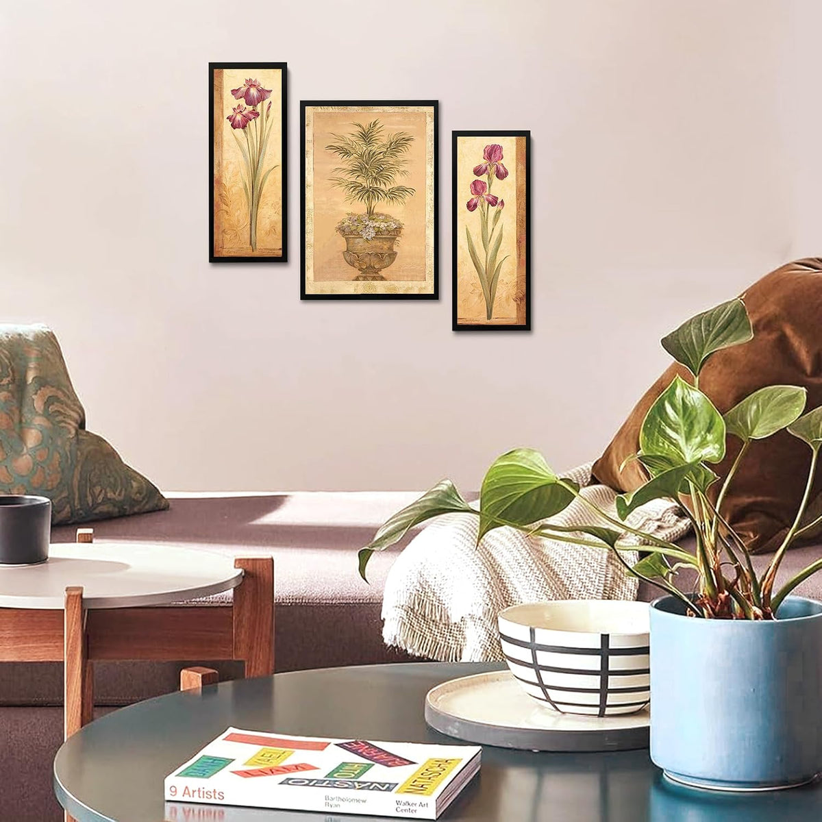 Wall Painting Frames For decor, Pictures Frame For Living Room, Home Decoration, Bedroom, Set of 3, 1pc- 23 x 30 cm, 2pc- 12.5 x 30 cm (Design 2)