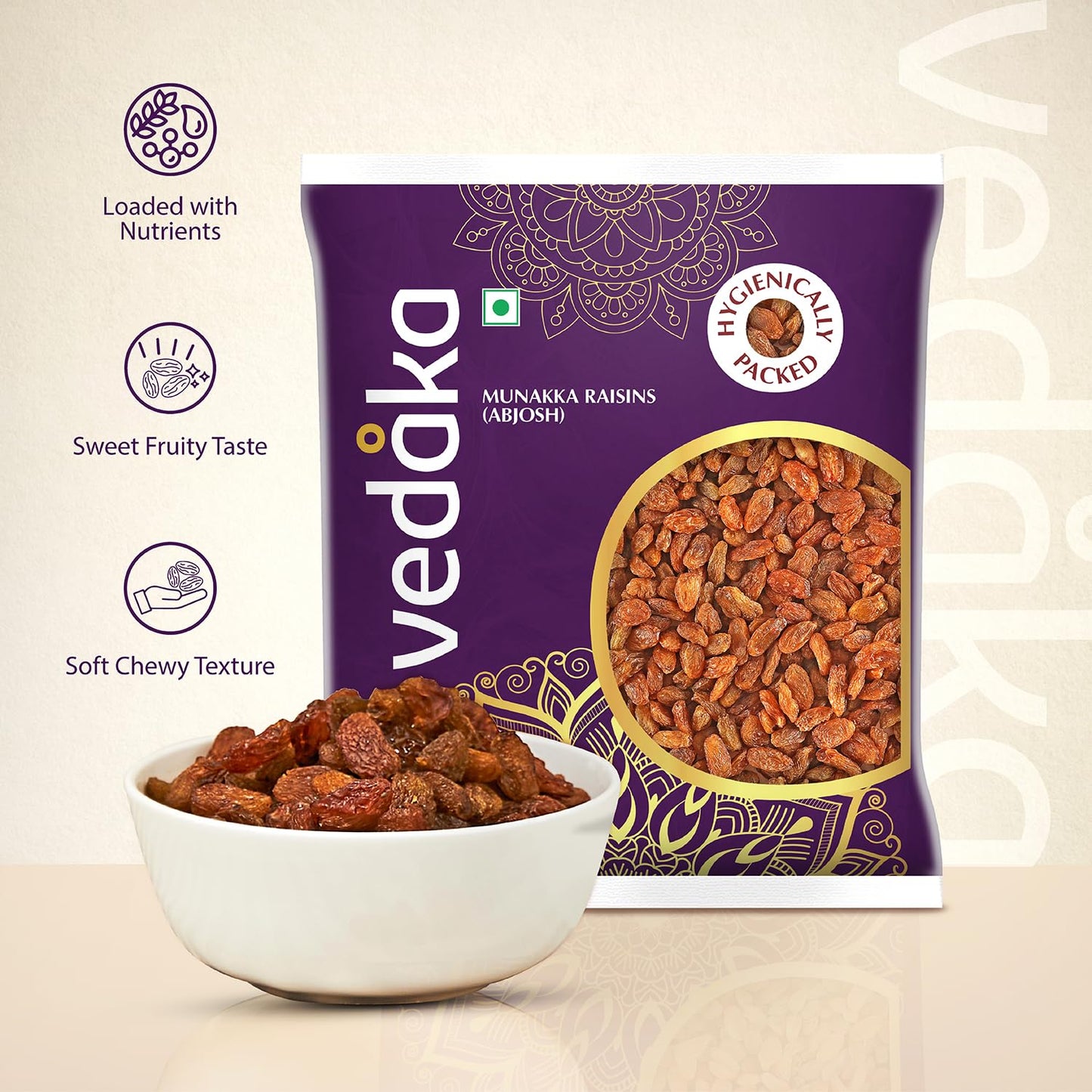 Vedaka Munakka Raisins (Abjosh) | 500 g | Naturally Sweet | Rich Authentic Flavour | Perfect Travel Snack
