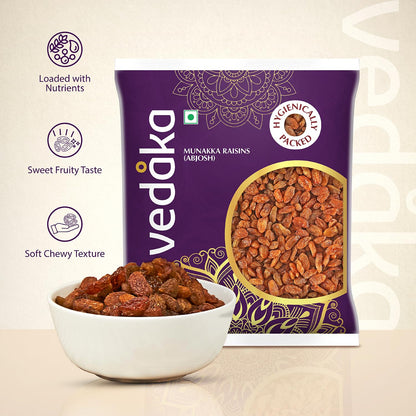 Vedaka Munakka Raisins (Abjosh) | 500 g | Naturally Sweet | Rich Authentic Flavour | Perfect Travel Snack