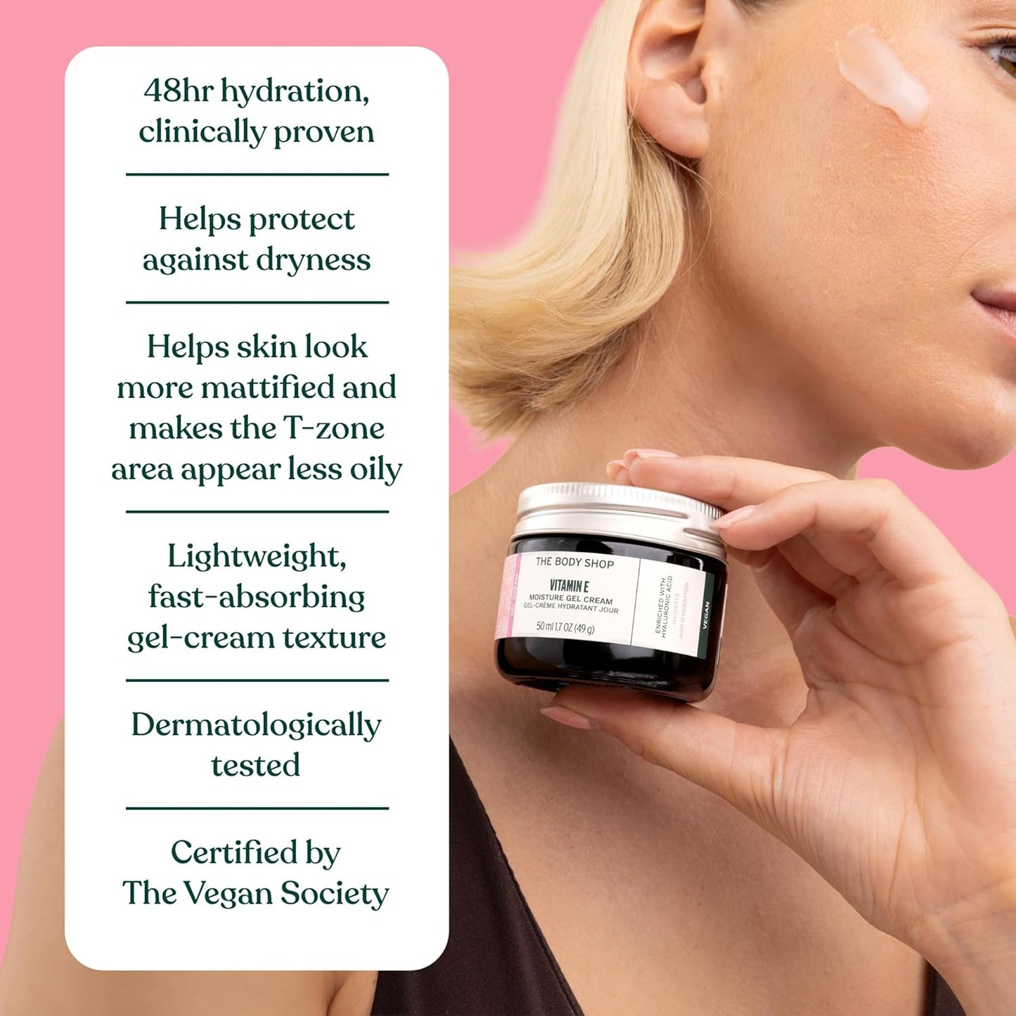 The Body Shop Vitamin E Gel Moisture Cream, 50 ML - Suitable For Combination Skin | 48 Hr Hydration
