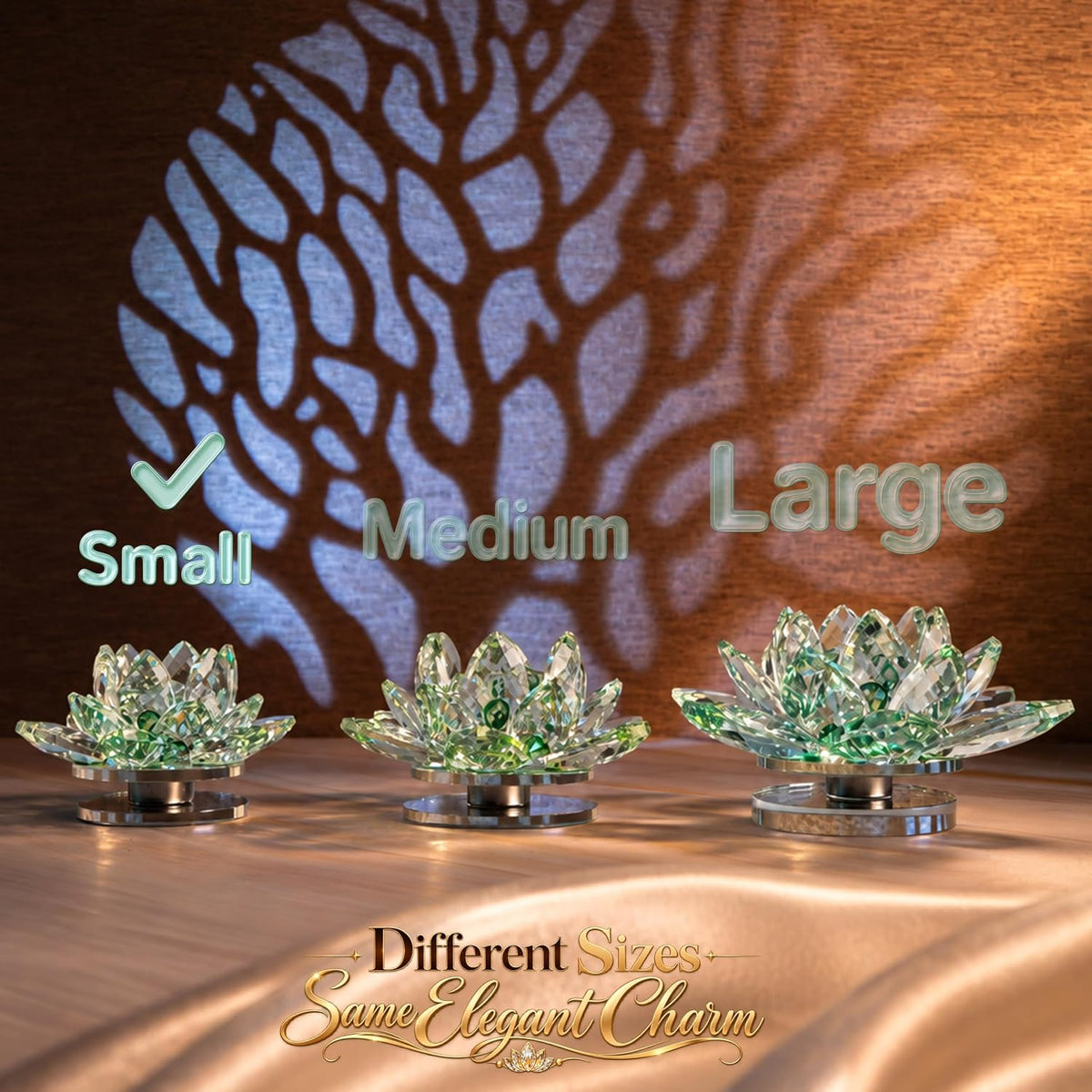 Crystal Lotus Flower Glass Showpiece, Decor -8.5 x 5.5 CM