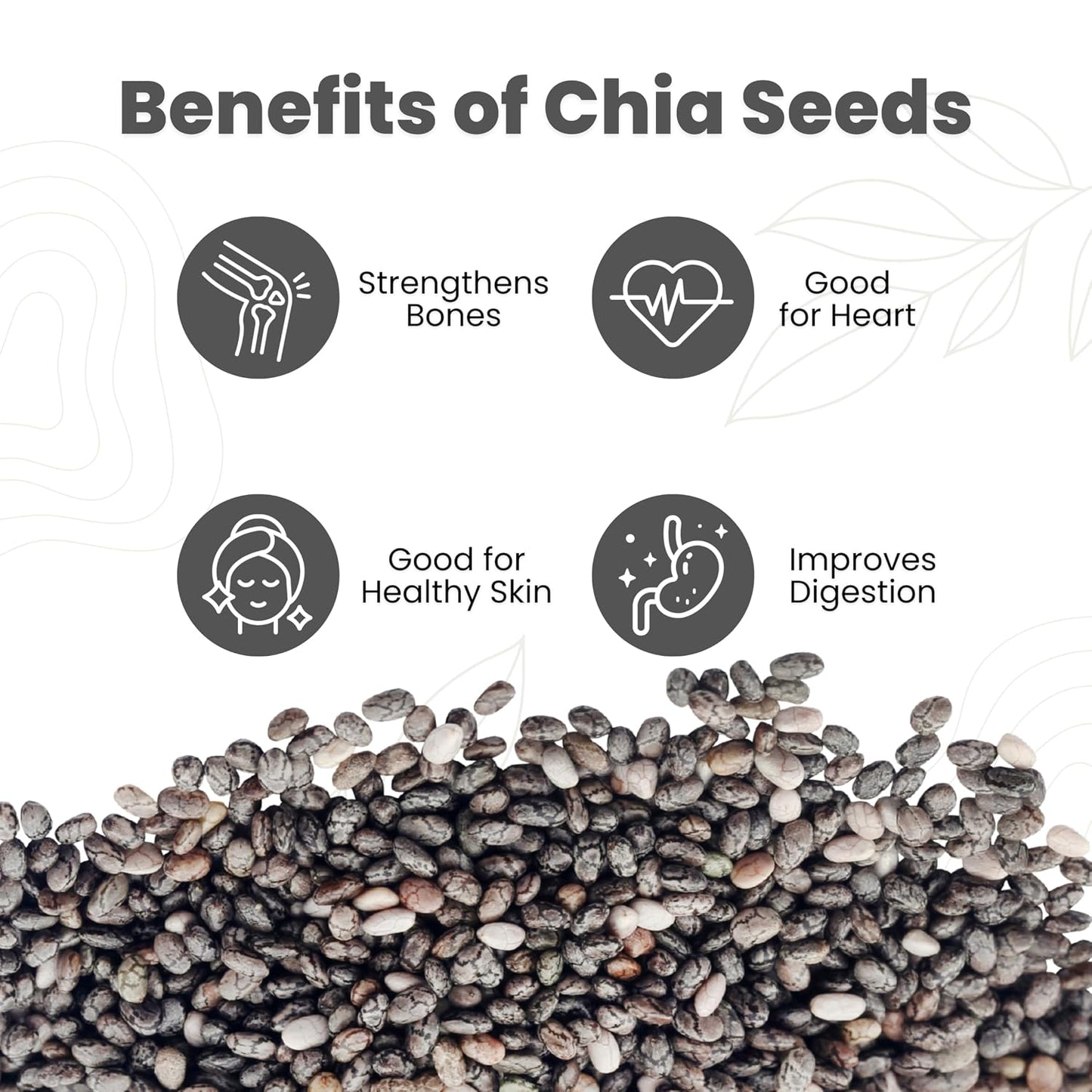 Nutrihar Premium Chia Seeds 100g | Rich in Calcium, Protein & Fibre | 100% Clean, Triple Sortex Chia Seeds 100 gm