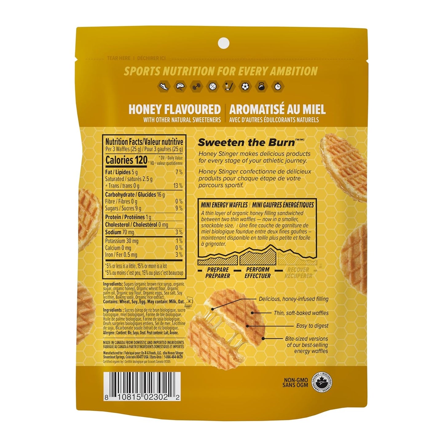 Honey Stinger Organic Mini Honey Waffles | Energy Stroopwafel for Exercise, Endurance and Performance | Sports Nutrition for Home & Gym, Pre and Post Workout | 1 Bag, 5.3 Ounce