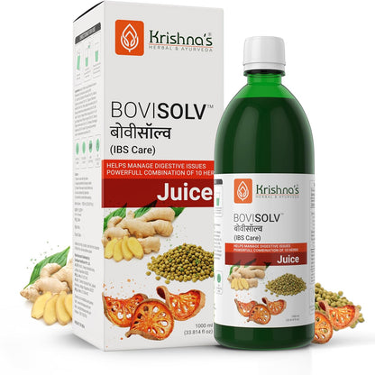 Krishna’s Bovisolv Juice 1000 ml | IBS-Friendly | Digestive Wellness Drink | Ayurvedic Liquid for Sensitive Gut Lifestyle