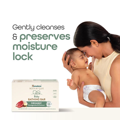 Himalaya Botanique Baby Bathing Bar 75g | Organic | Preserve Moisture Lock | No Tears | Dermatologically Tested | Helps Protect Skin Barrier | pH 5.5 | Hypoallergenic | No Added Fragrance