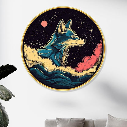 Animal modern art Premium Sparkle lamination Golden Slim Frame 50.8 cm x 50.8 cm Large Size, For Home/Office/Hotel painting GRL-32