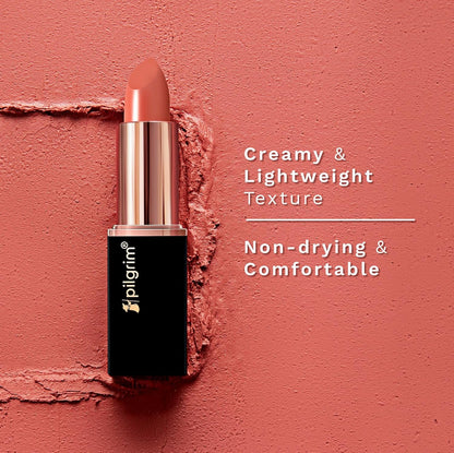 Pilgrim Matte Me Up Bullet Lipstick 4.2g | Creamy, Lightweight, Bold, Non Drying | SPF 30 | Enriched With Hyaluronic Acid & Spanish Squalane | Lipstick for dusky skin tone | Chocolate Tease -32