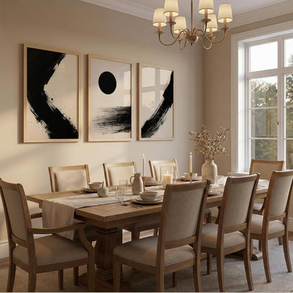Wooden Frame Abstract Wall Art Set of 3, 10x13 Inches, for Living Room, Bedroom, Office, and Home Decoration