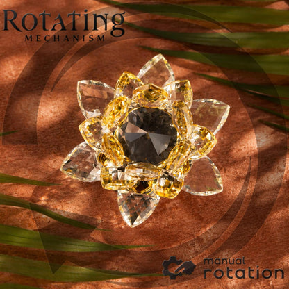 Crystal Lotus Flower Glass Showpiece, Decor -8.5 x 5.5 CM