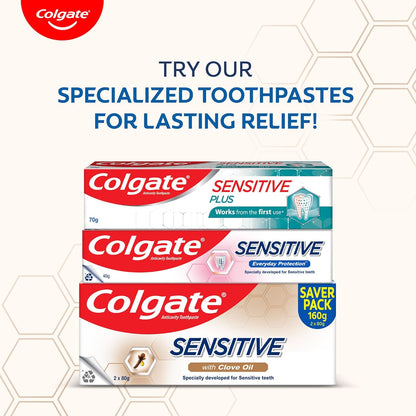 Colgate Sensitive Toothpaste with Clove Oil, for Sensitivity Relief, 160g,