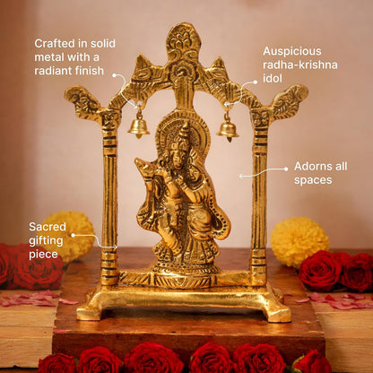Radha Krishna Idol & Figurine for Home | God Idol for Pooja Room | Krishna Statue, Radha Krishna Murti & Gift Article (L15 x W6 x H18 cm)