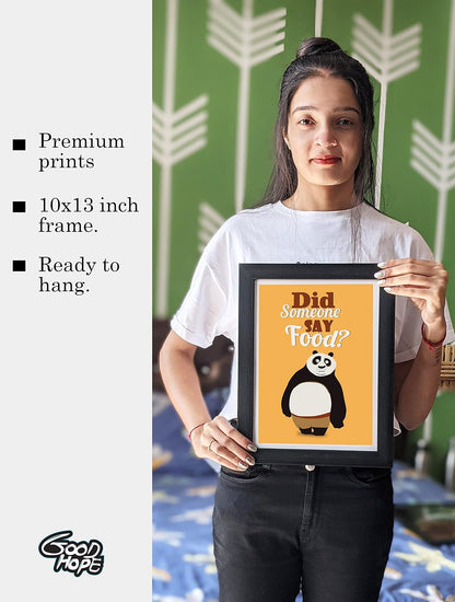 Food Panda Funny Quote Framed Poster For Kitchen Restaurant Wall With Acrylic Sheet Size A4 10 Inch X 13 inch | Inch Home Photo Frames For Cafe, Bar, Decoration Gift