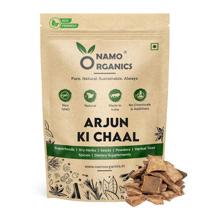 Namo Organics - Arjun ki Chaal – 400g Arjuna Bark – To Support Heart Health & Promote Good Cholesterol | Ayurvedic Heart Health Support | Natural, Sun-Dried, Unprocessed |