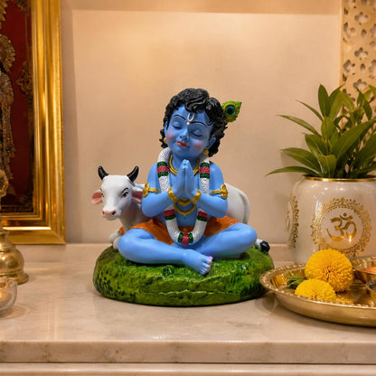UNOVATE Krishna Idol for Car Dashboard | Krishna Murti for Home | Blue