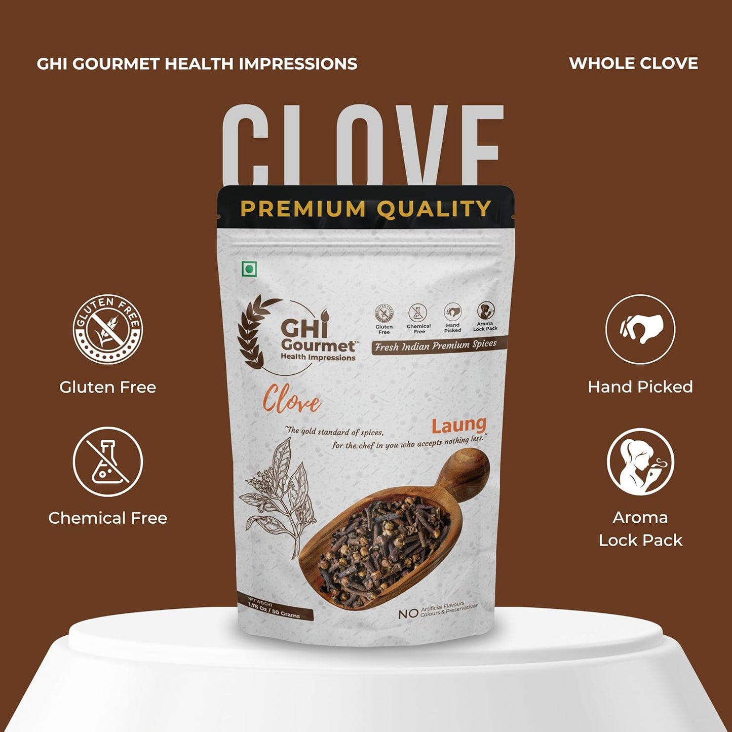 GOURMET HEALTH IMPRESSIONS | Superior Grade Whole Clove (Laung) - Rich Aroma, Handpicked, Non-GMO - Perfect for Flavorful Cooking & Aromatic Infusions | GHI Foods | GHI SPICES