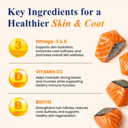 Petroyale Omega 3 Fish Oil for Dogs & Cats - Salmon Fish Oils with Omega 3 6 9 - Supports Skin, Coat, Joints & Immunity- Fish Oil for Dogs & Cats 200ml