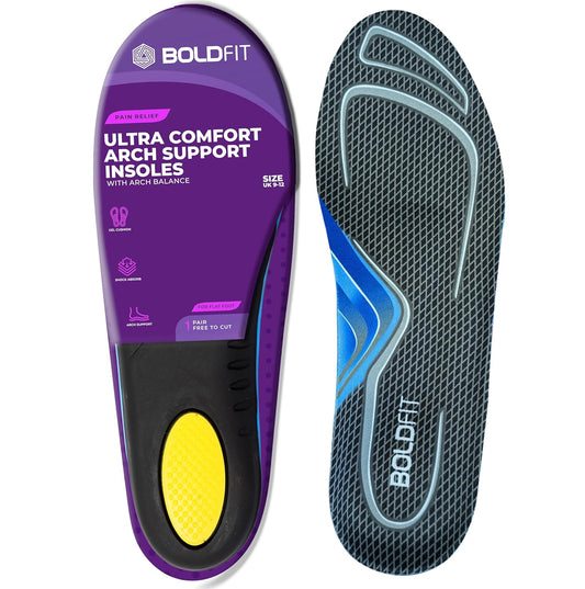 Boldfit Arch Support For Flat Feet Silicone Insole for Shoes Men & Women Flat Foot Correction insoles Orthopedic Gel Flat Feet Arch Support Insole, Plantar Fasciitis Support Trim to Fit UK 9-12 1Pair