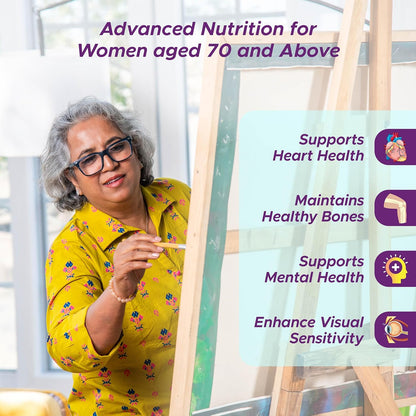 WELLWOMAN 70+ Multivitamins For Women Over Age 70 With Biotin,Isoflavones,Zinc,Vitamind To Support Physical & Mental Health,Improve Cognitive Function & Energy Levels Vegetarian,1 count,30 capsules