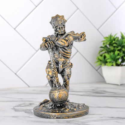Hanuman Murti Idol Statue Showpiece for Pooja Home Decor Items for Living Room and Gifts-A_SIL_GOL-HNU1