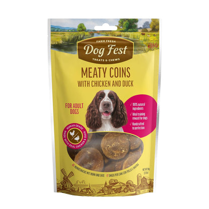BarkButler x Dogfest Meaty Coins Treats for Dogs| Meat-First | Human Grade | Natural Ingredients | 0% Artificial Colours & Preservatives |Dog Treats for Adult Dog | 90g