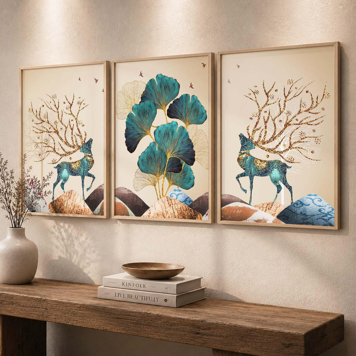 Modern Wall Art framed Painting for Wall Decoration - Wall Paintings for Living Room, Bedroom - Big Size Wall Painting Set of 3 (Art 2, 10x13 inch)