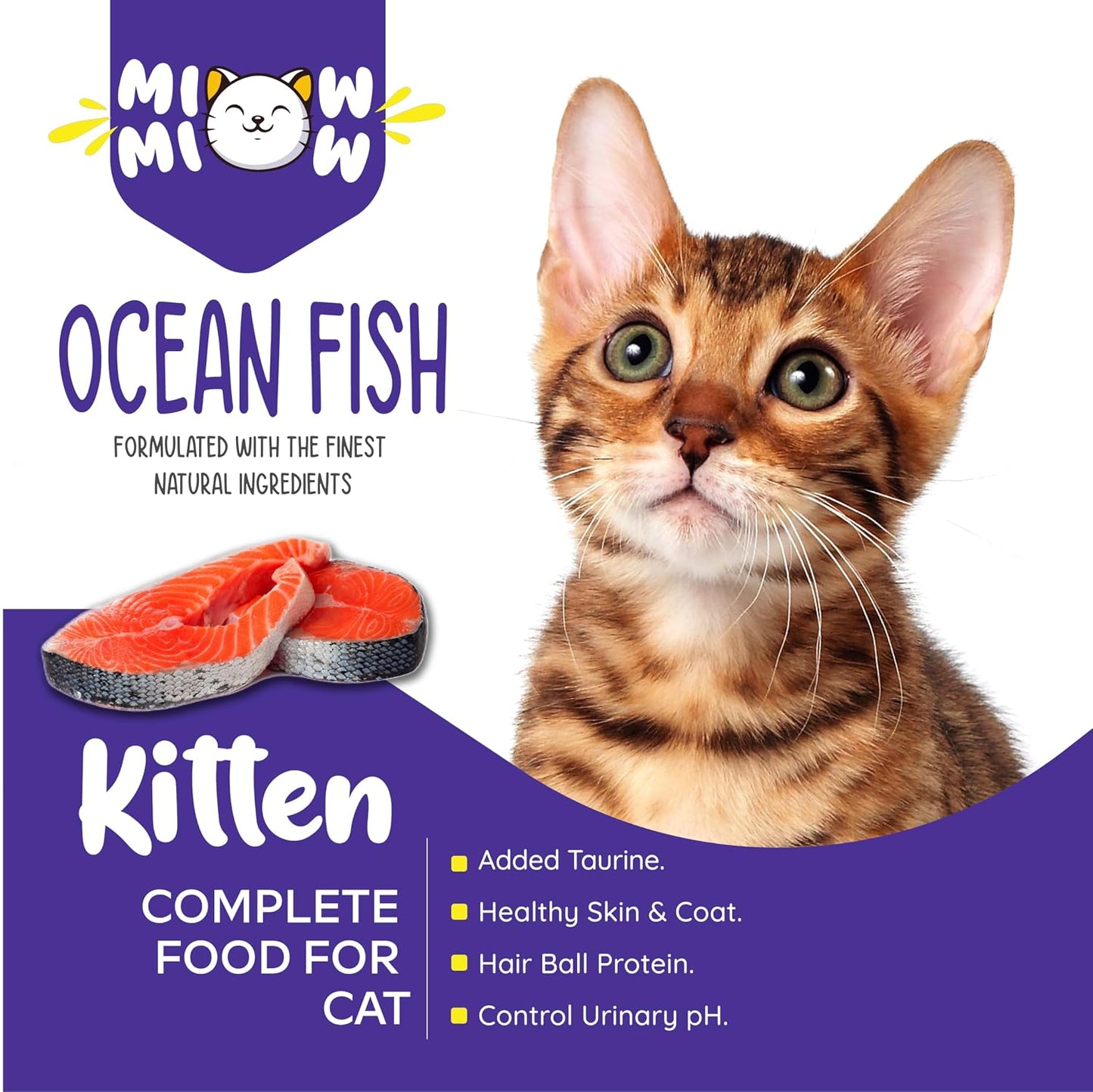 TAIYO MIOW MIOW Kitten Ocean Fish, Complete Food for Cat | Formulated with Finest Ingredients (50g)