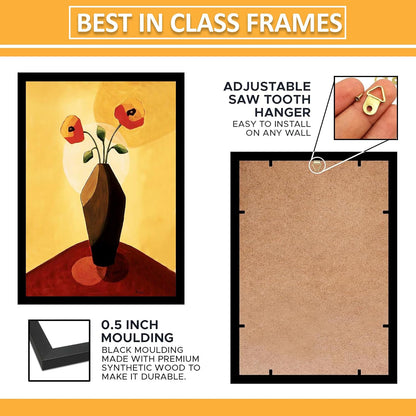 Wall Painting Frames For decor, Pictures Frame For Living Room, Home Decoration, Bedroom, Set of 3, 1pc- 23 x 30 cm, 2pc- 12.5 x 30 cm (Design 9)